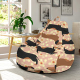 Dachshund Floral Background Bean Bag Cover