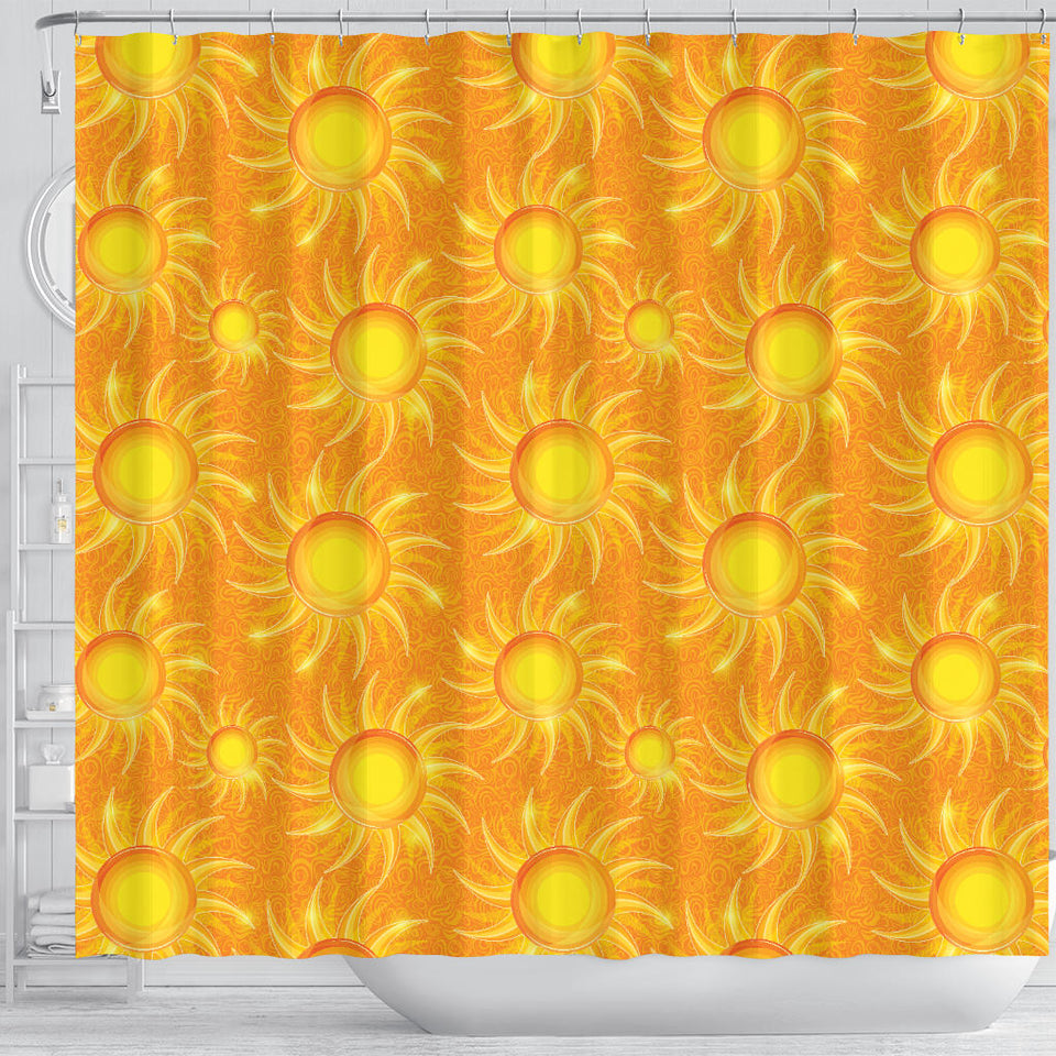 Sun Orange Background Shower Curtain Fulfilled In US