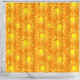 Sun Orange Background Shower Curtain Fulfilled In US