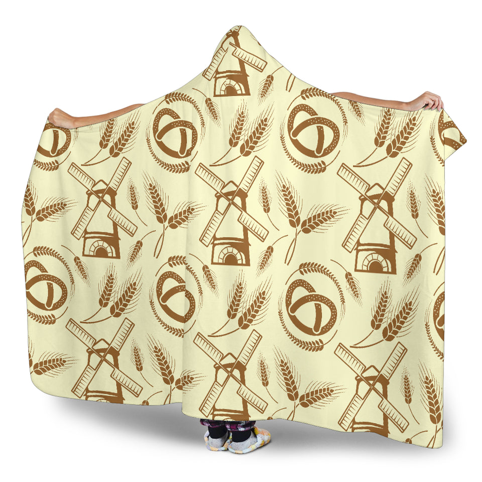 Windmill Wheat Pattern Hooded Blanket