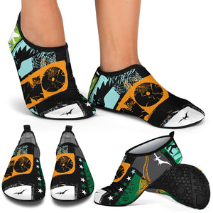 Dinosaurs Print Pattern Aqua Shoes