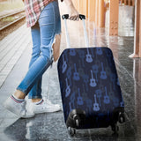 Blue Theme Guitar Pattern Luggage Covers
