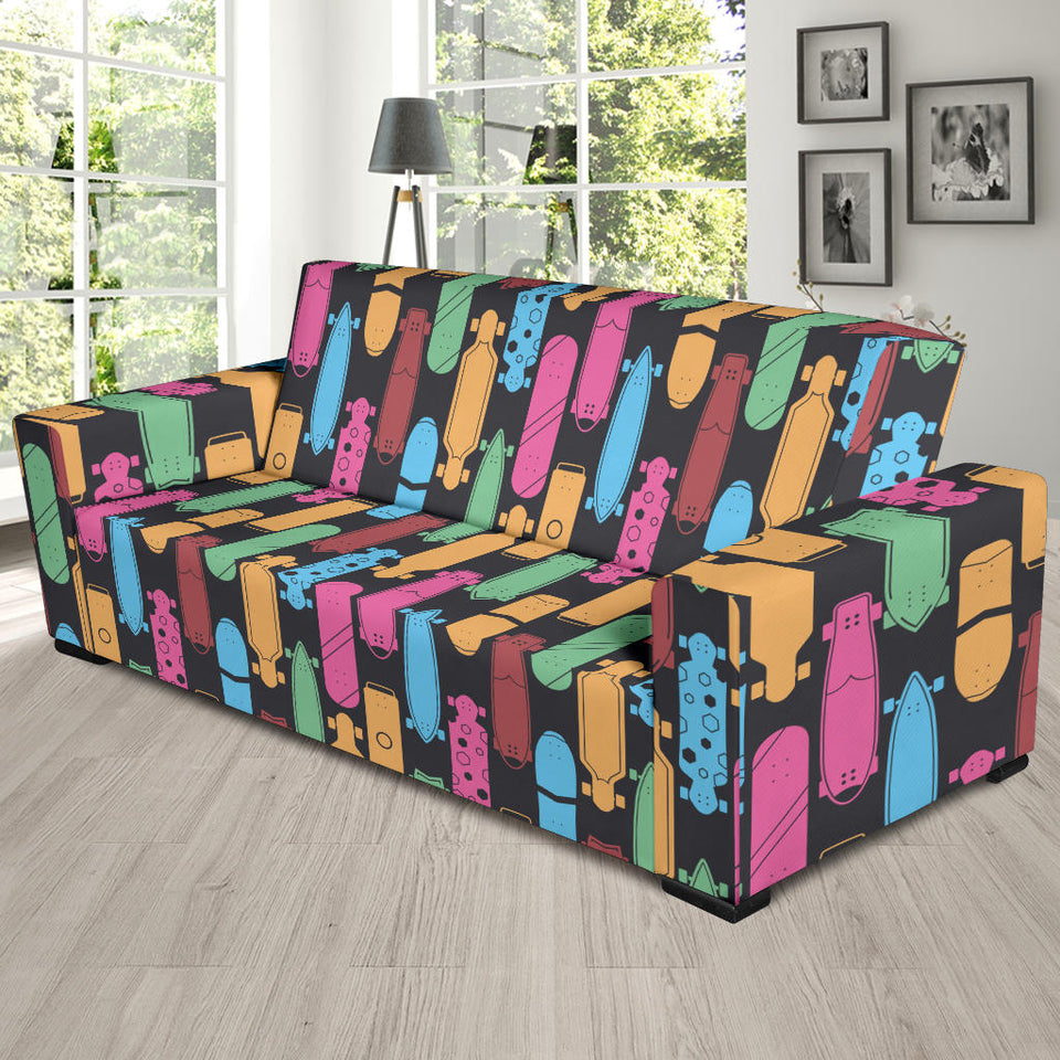 Skate Board Pattern Print Design 02  Sofa Slipcover