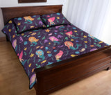 beautiful mermaid Fish jellyfish algae other marine world Quilt Bed Set