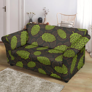 Hop Pattern Black Background Loveseat Couch Slipcover