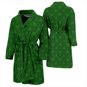 Casino Cards Suits Pattern Print Design 04 Men's Bathrobe