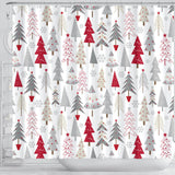 Cute Christmas Tree Pattern Shower Curtain Fulfilled In US