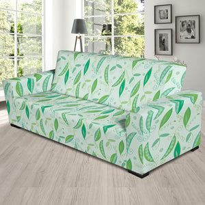Green Peas Pattern Print Design 01 Sofa Slipcover