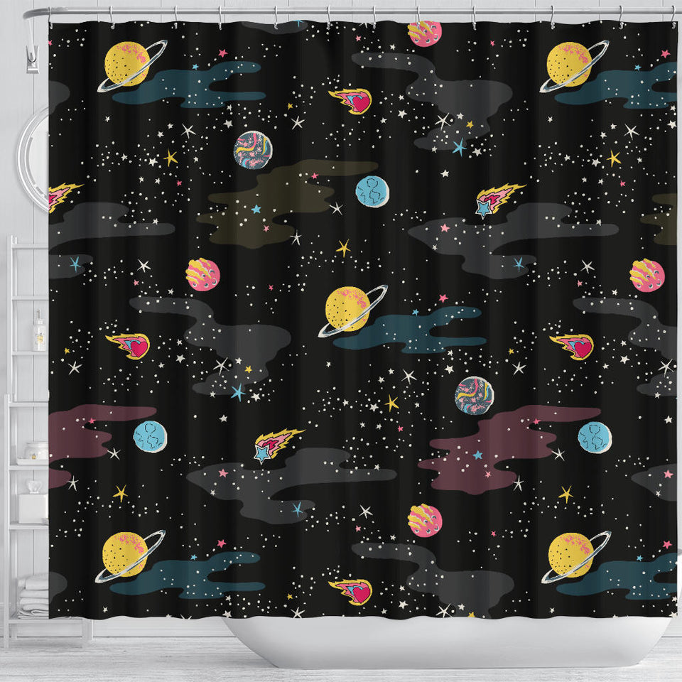 Space Pattern Shower Curtain Fulfilled In US
