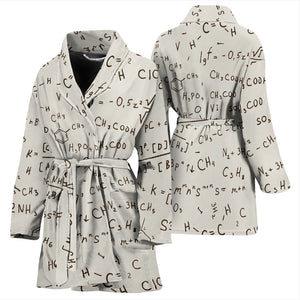 Chemistry Periodic Table Pattern Print Design 04 Women's Bathrobe