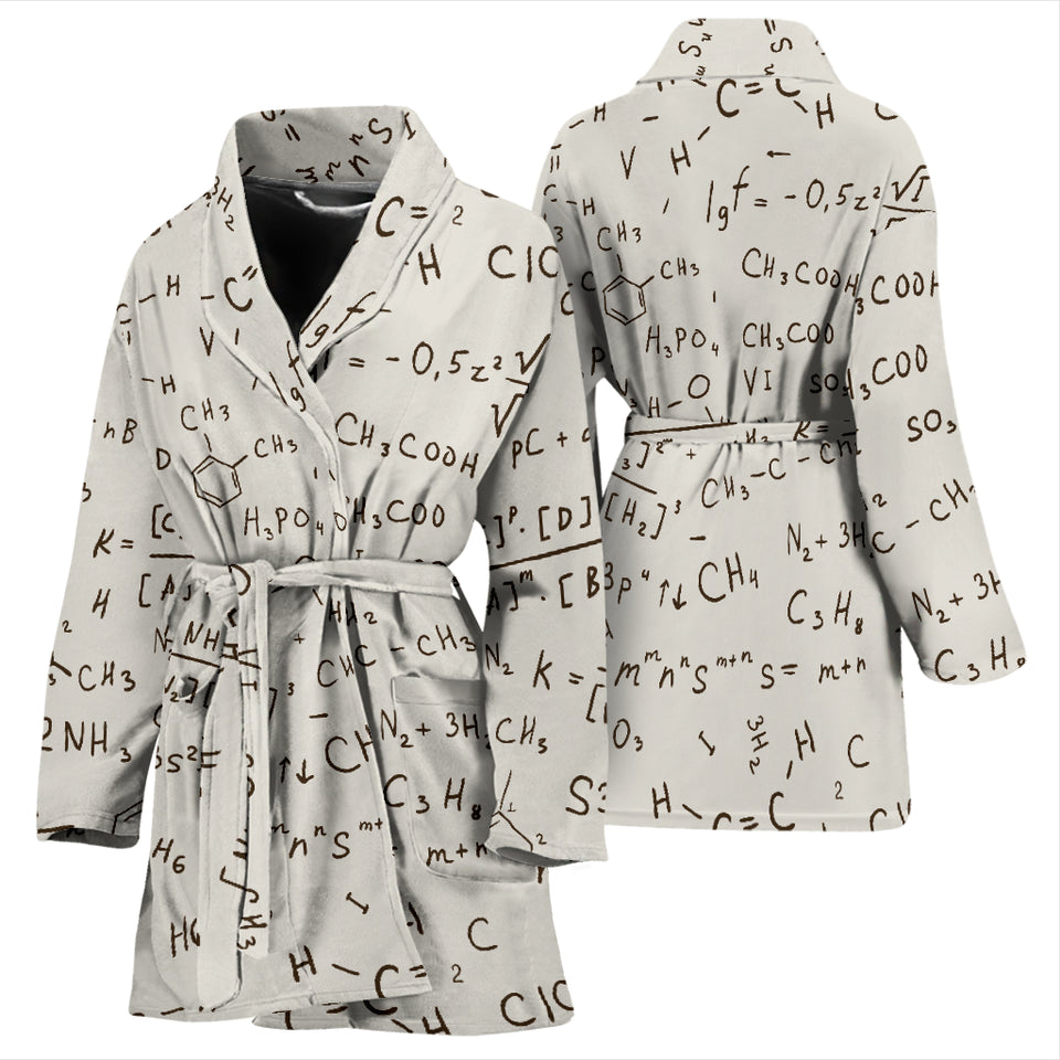 Chemistry Periodic Table Pattern Print Design 04 Women's Bathrobe