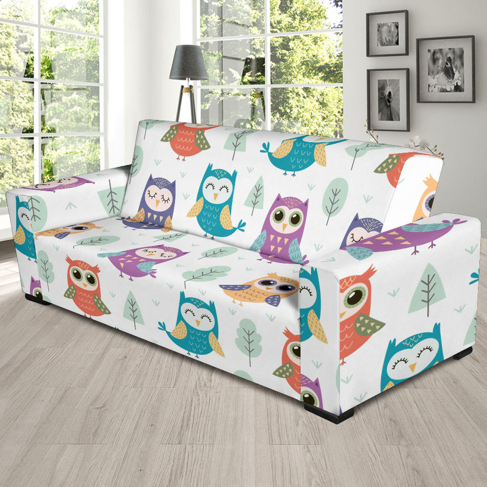 Cute Owl Pattern Sofa Slipcover