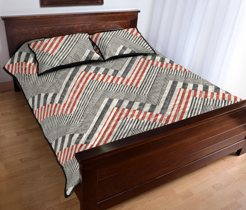 zigzag chevron striped pattern Quilt Bed Set