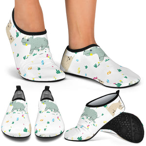 Cute Rhino Pattern Aqua Shoes