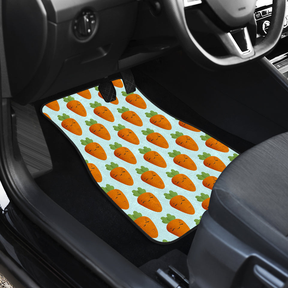Carrot Pattern Print Design 03 Front and Back Car Mats