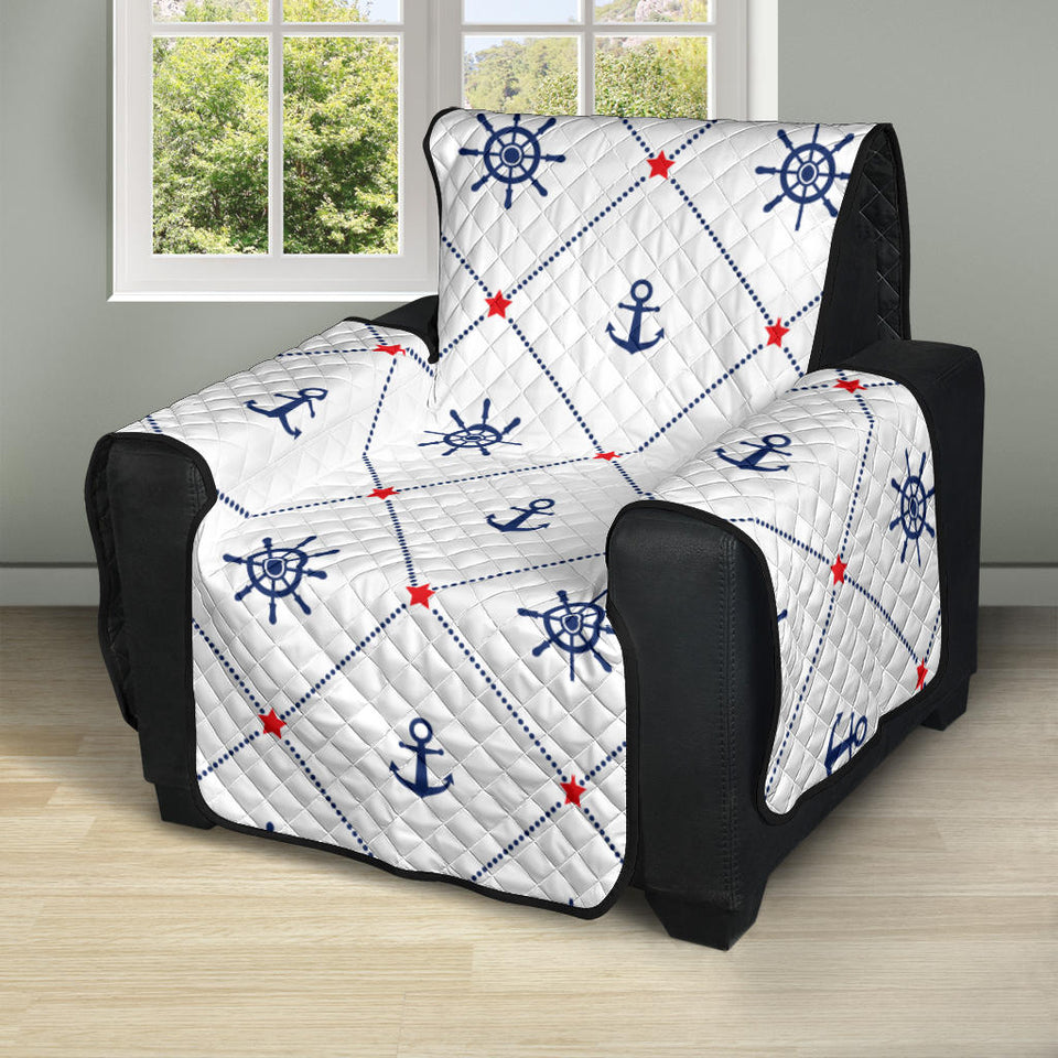 Anchor rudder nautical design pattern Recliner Cover Protector