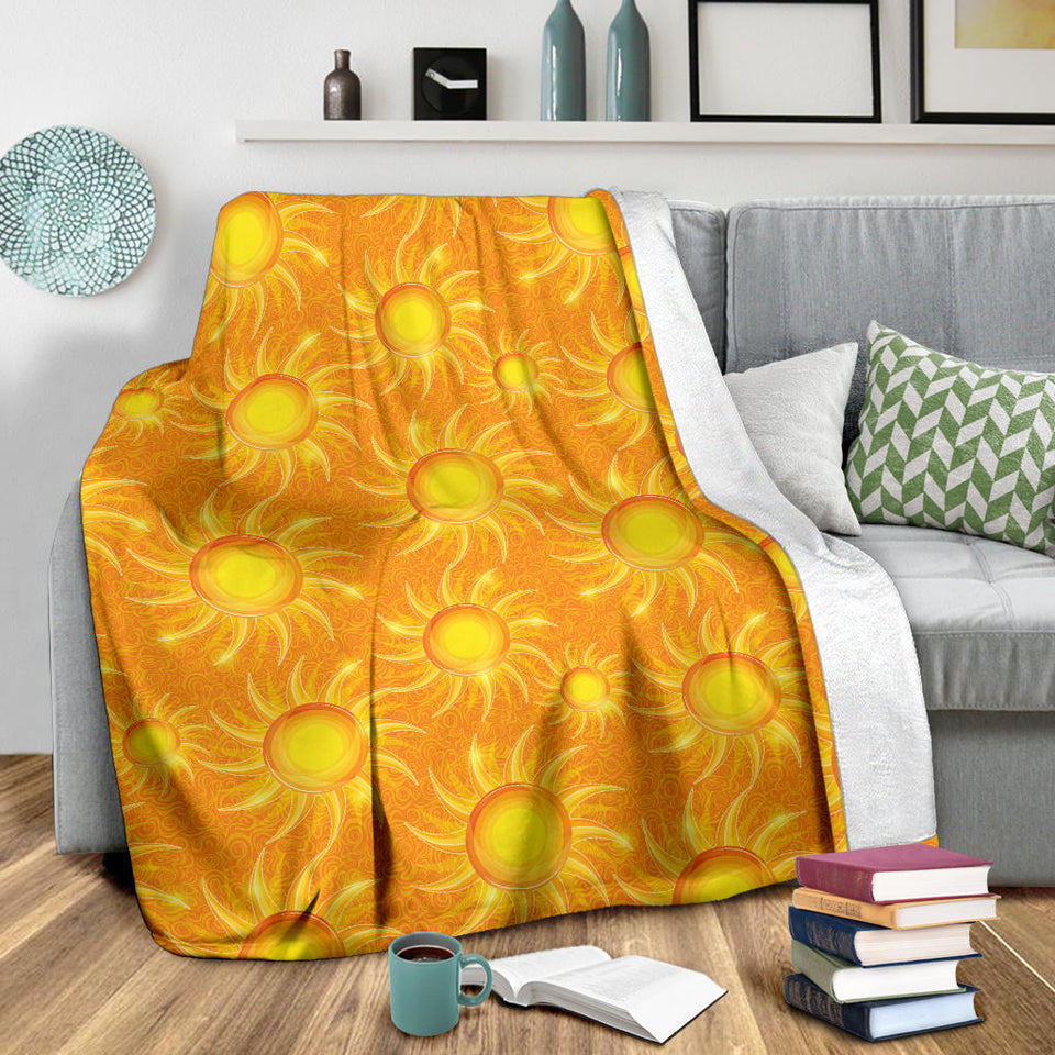Sun Orange Background Premium Blanket