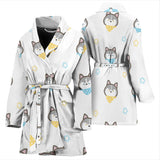 Cute Siberian Husky Pattern Women'S Bathrobe