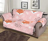 Cute fox pattern pink background Sofa Cover Protector
