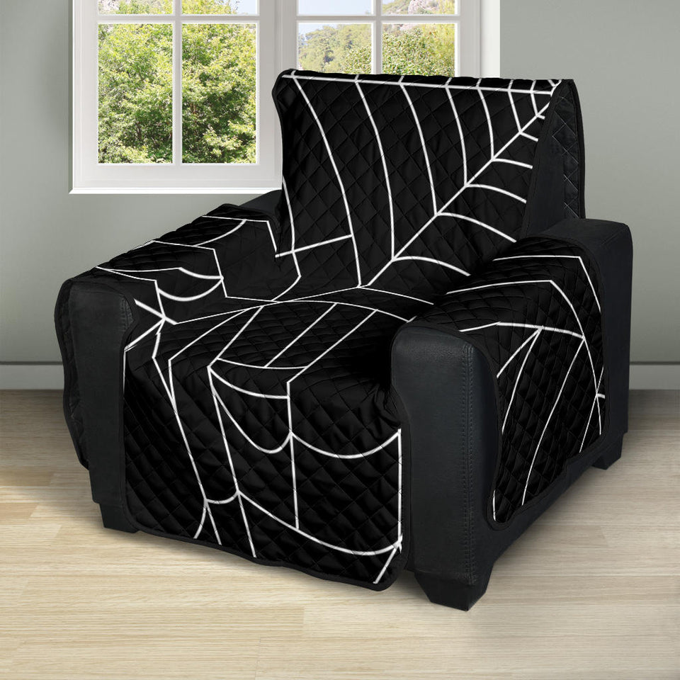 Spider Spider web pattern Black background white cobweb Recliner Cover Protector