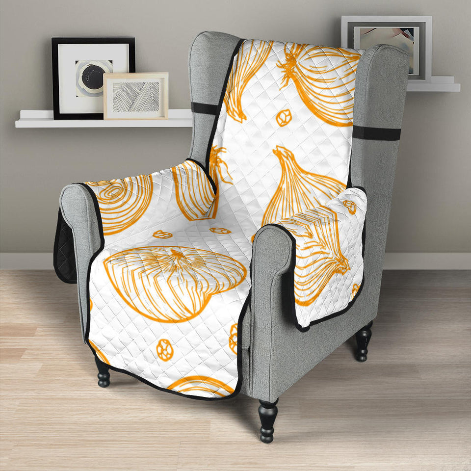 hand drawn onion pattern Chair Cover Protector