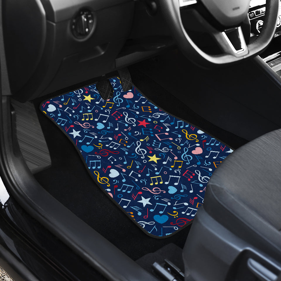 Music Notes Pattern Print Design 03 Front Car Mats