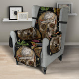 Skull rose humming bird flower pattern Chair Cover Protector