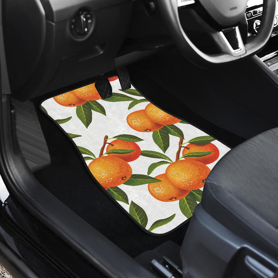 Oranges Pattern Background Front And Back Car Mats