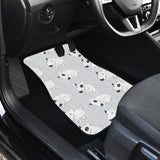 Bull Terrier Pattern Print Design 01 Front and Back Car Mats