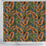 Colorful Papaya Tropical Leaves Shower Curtain Fulfilled In US