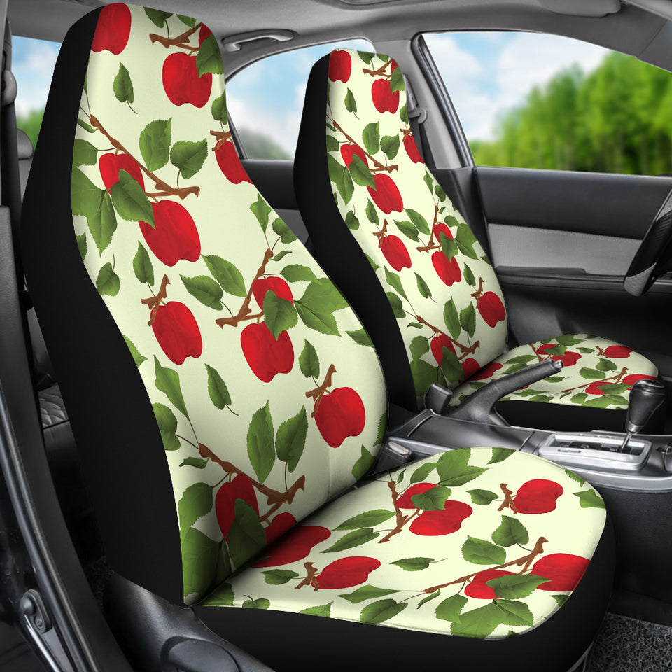 Red Apples Leaves Pattern  Universal Fit Car Seat Covers
