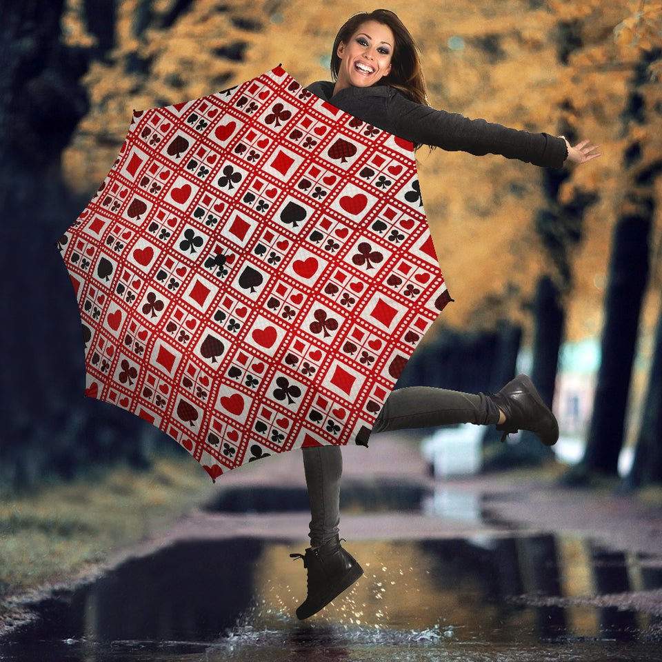 Casino Cards Suits Pattern Print Design 03 Umbrella