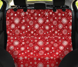 Snowflake Pattern Red Background Dog Car Seat Covers