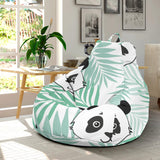 Panda Pattern Tropical Leaves Background Bean Bag Cover