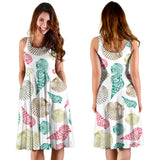 Colorful Shell Pattern Sleeveless Midi Dress