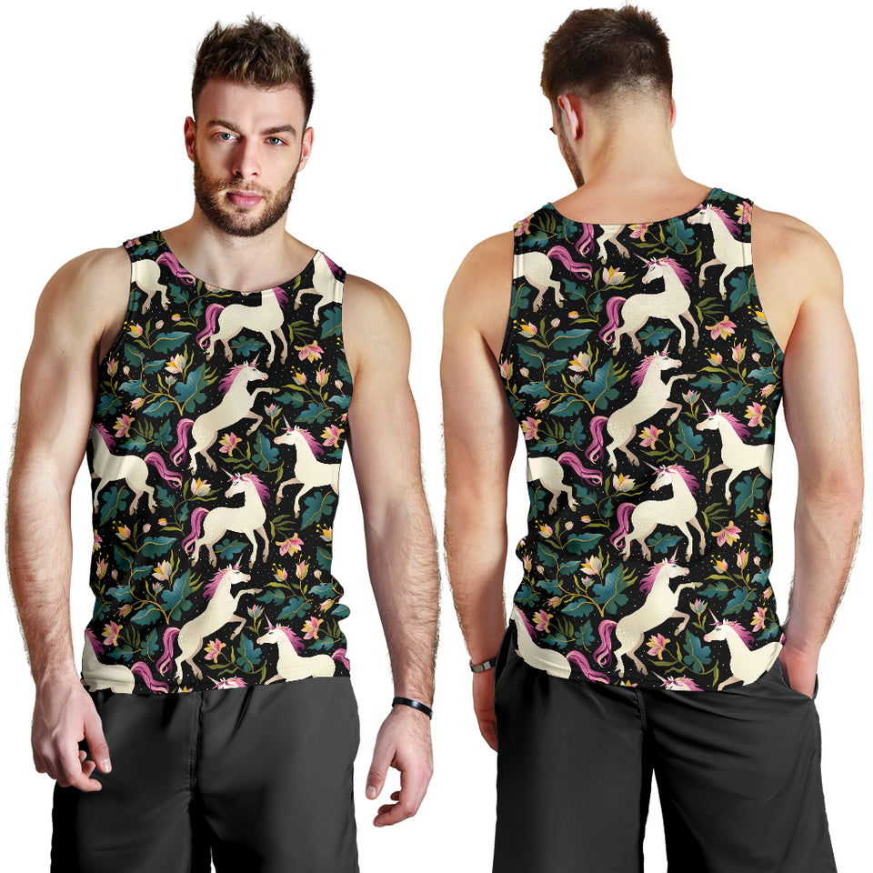 Unicorns forest background Men Tank Top