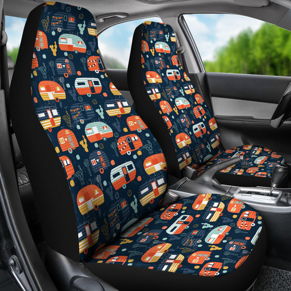 Camper Van Pattern Print Design 05 Universal Fit Car Seat Covers