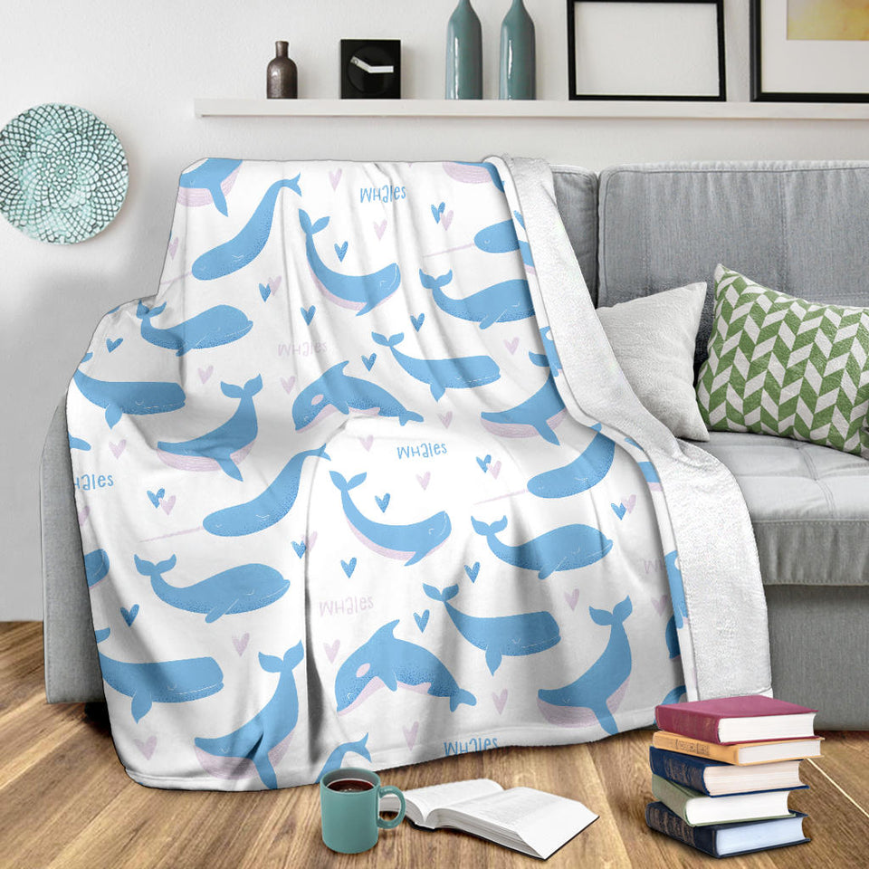 Blue Whale Pattern Premium Blanket