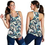 Japanese wave pattern Women Racerback Tank Top