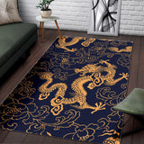 Gold Dragon Pattern Area Rug