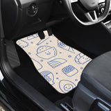 Cute Sushi Icon Pattern Front And Back Car Mats