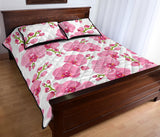 pink purple orchid pattern background Quilt Bed Set