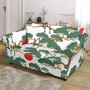 Bonsai Red Sun Japanese Pattern Loveseat Couch Slipcover