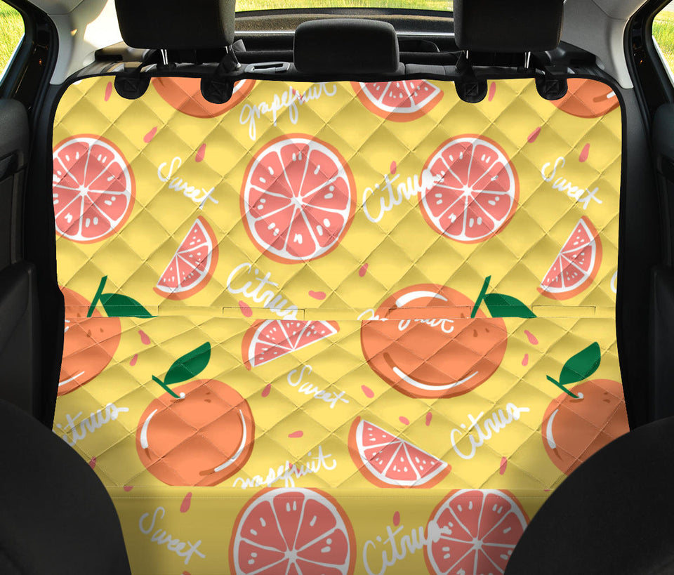 Grapefruit Yellow Background Dog Car Seat Covers