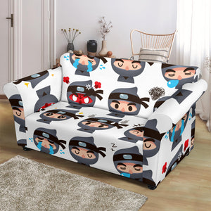 Cute Ninja Design Pattern Loveseat Couch Slipcover