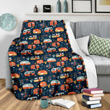 Camper Van Pattern Print Design 05 Premium Blanket