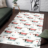 Cute Dachshund Bone Pattern Area Rug