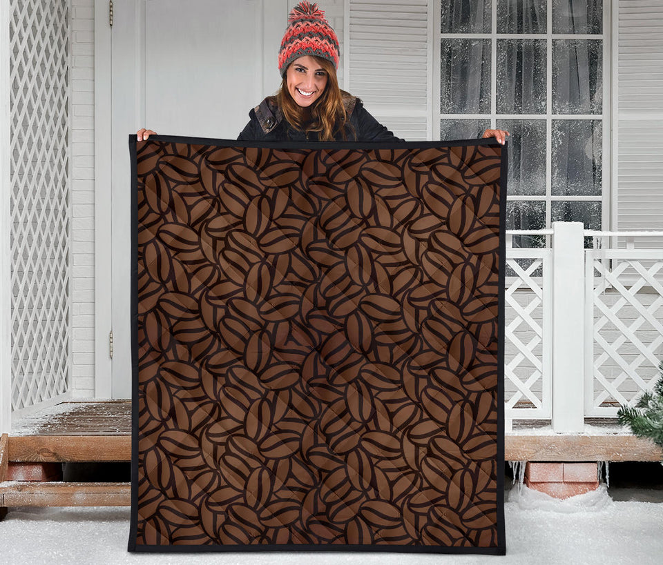 Coffee Bean Pattern Premium Quilt