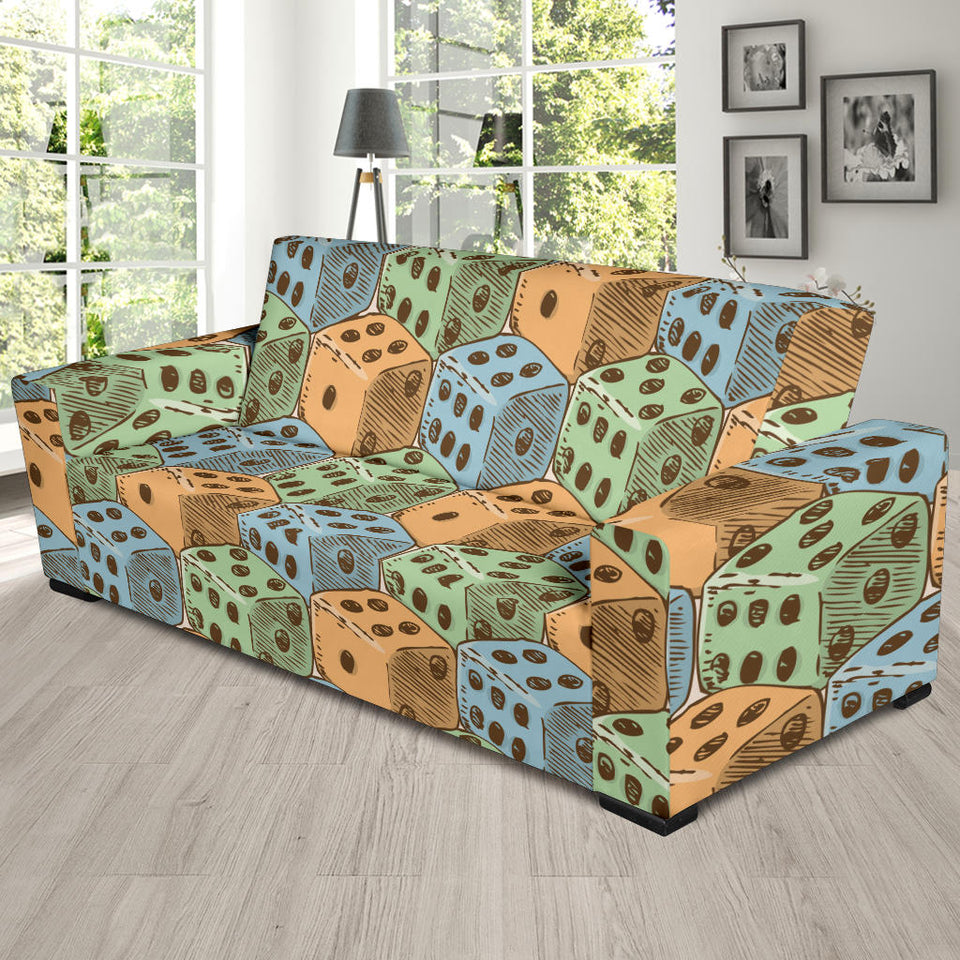 Dice Pattern Print Design 05 Sofa Slipcover