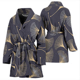 Gold Ginkgo Leaves Women'S Bathrobe